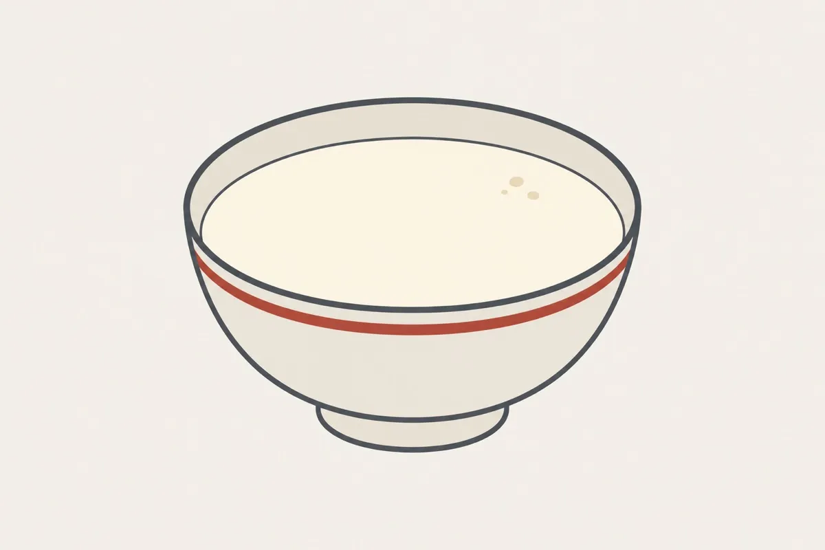 豆浆装盘后的插画