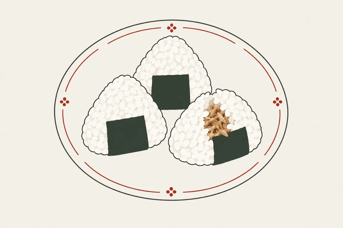 饭团装盘后的插画